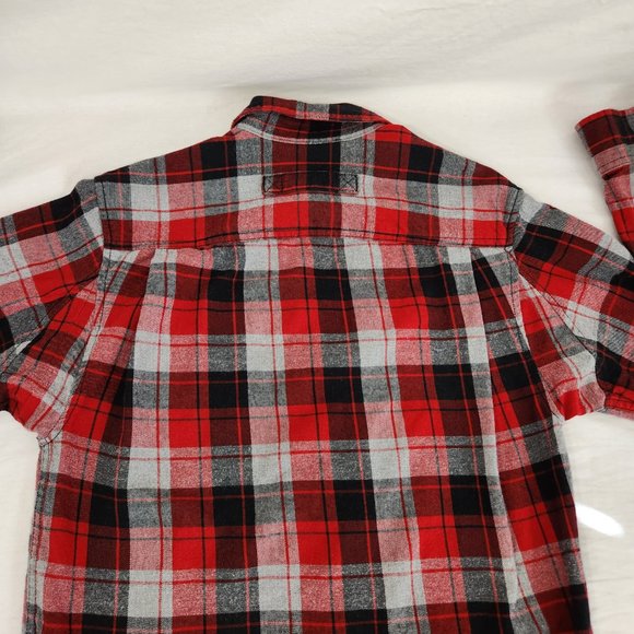 DULUTH Red Gray Plaid Free Swingin' Flannel Trim Fit Shirt Size S LIKE NEW! - Picture 10 of 16